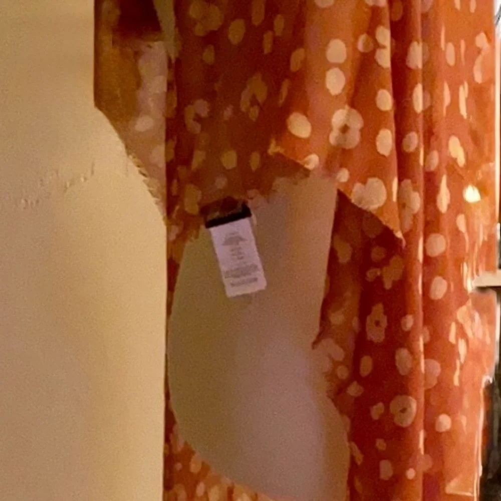 Madewell Leopard Print Scarf Wrap Shawl 100% Modal Rust Tan 42” Square NWT Boho